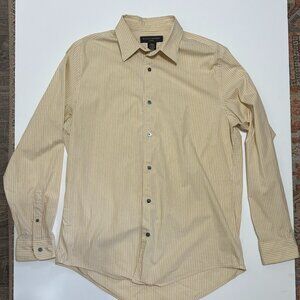 Banana Republic Classic Long Sleeve Shirt Yellow Striped Mens Size Large MOP